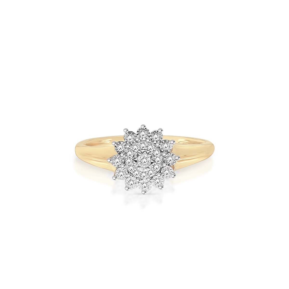 Pierścionek złoty bicolor z diamentami i brylantami