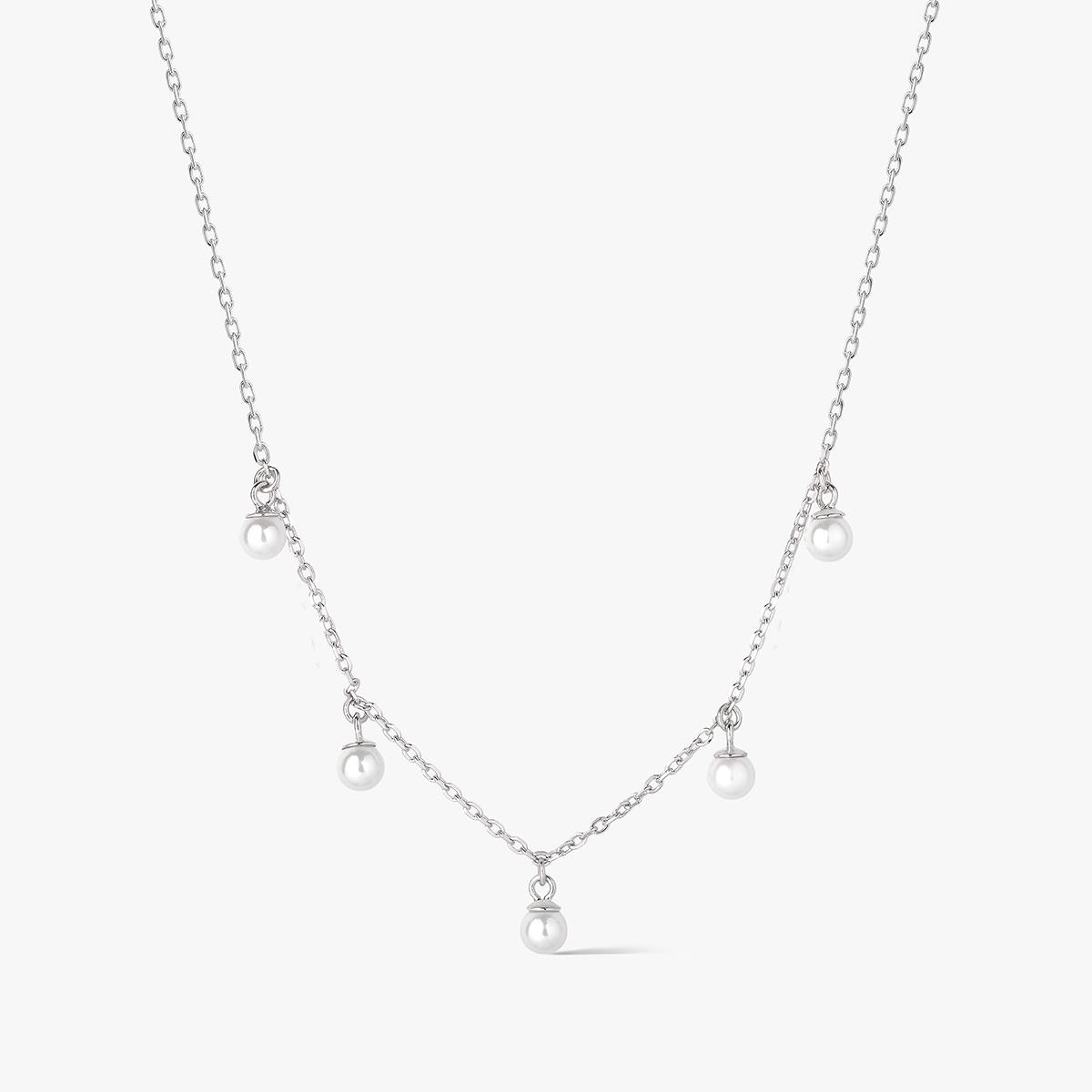 Naszyjnik srebrny z perłami