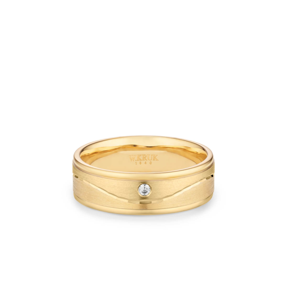 Obrączka złota z brylantem RIVA