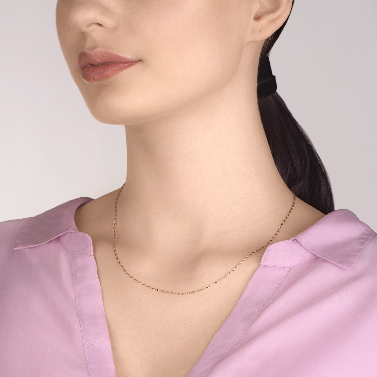 Łańcuszek złoty bicolor singapur