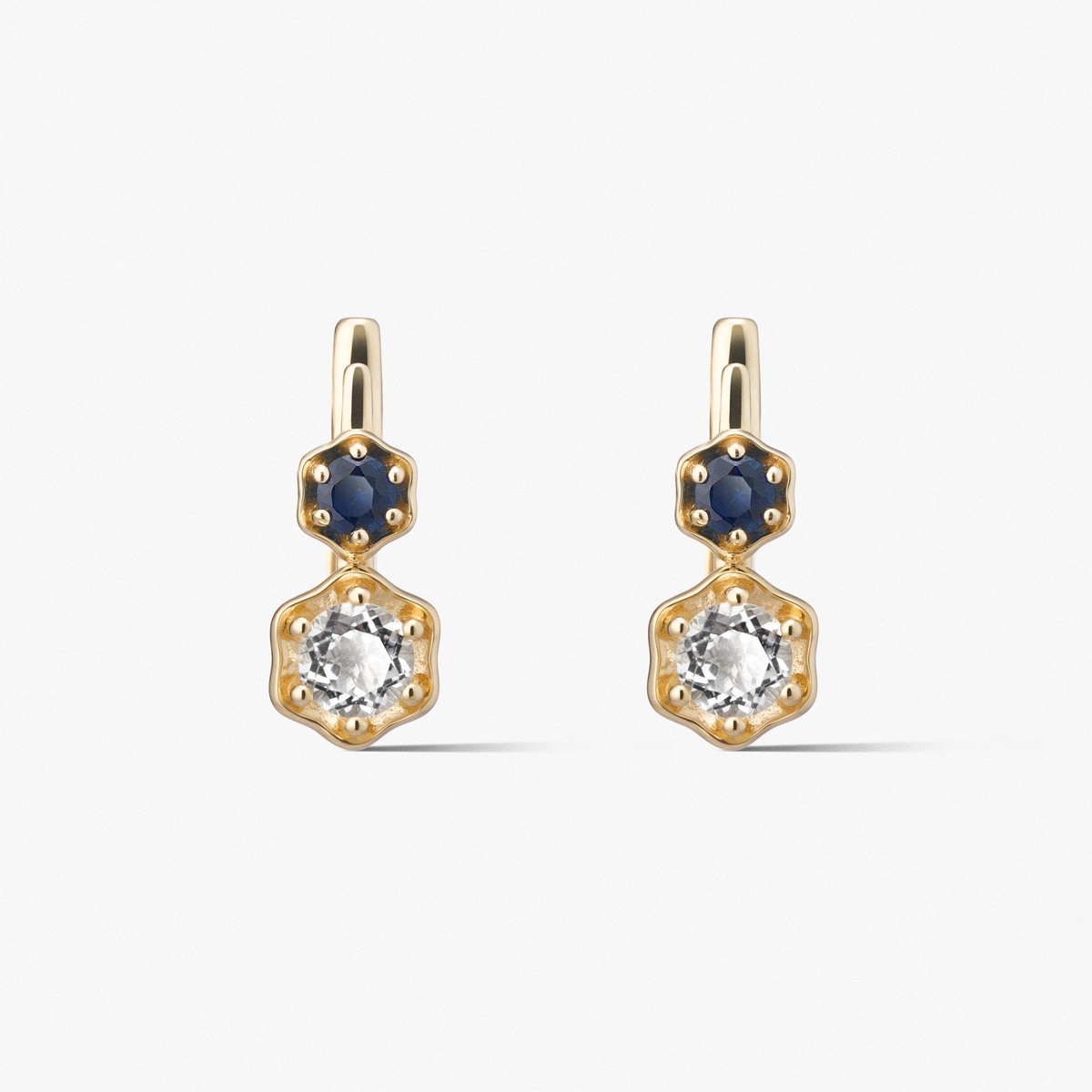 Kolczyki złote Kwiaty Nocy Borówka