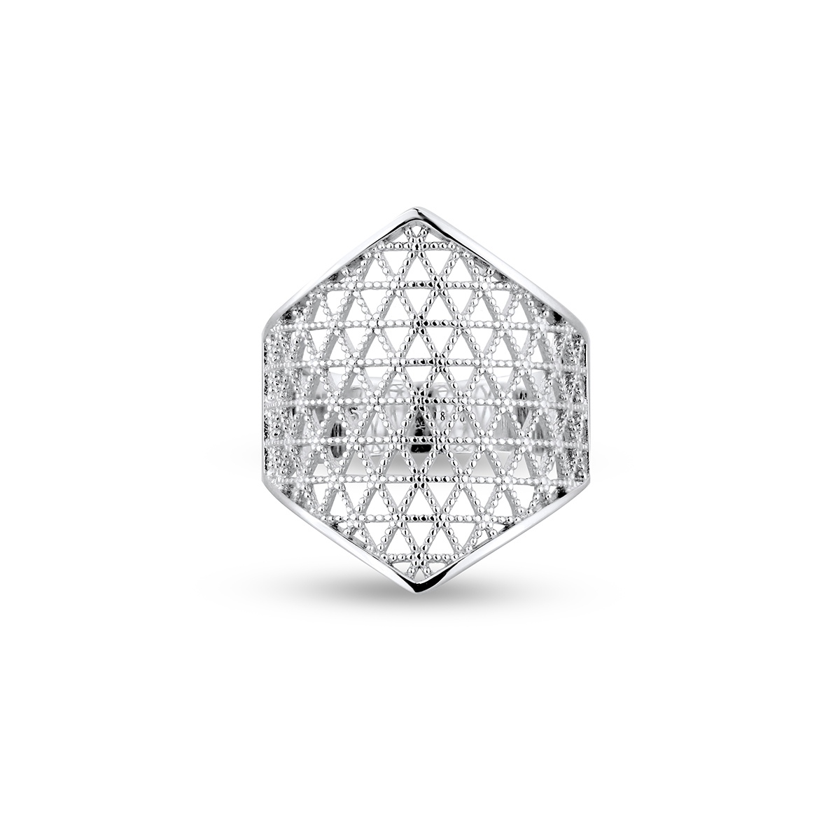 Pierścionek srebrny ażurowy