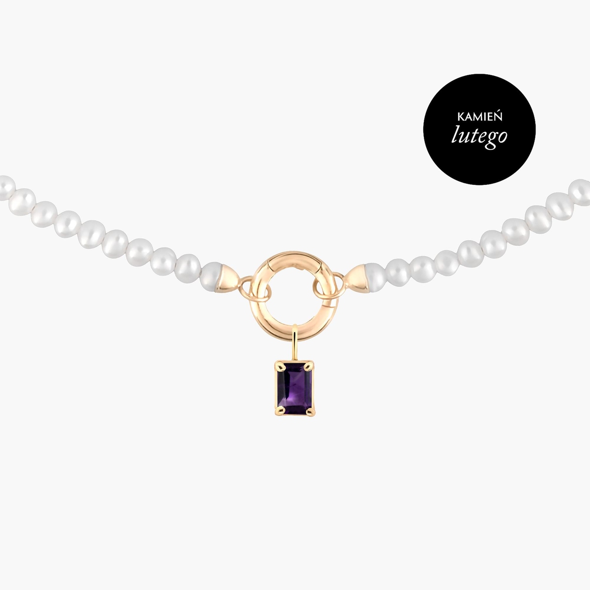 Wisiorek złoty z ametystem