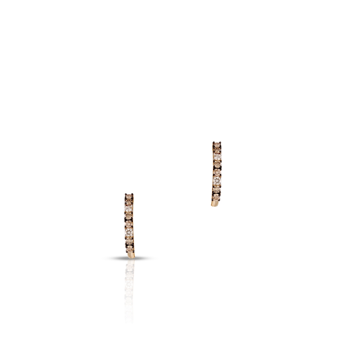 Kolczyki złote z brązowymi brylantami