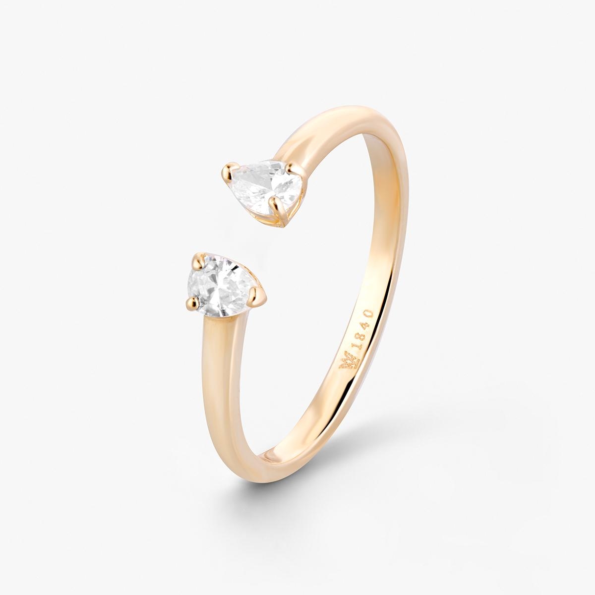 Pierścionek złoty z cyrkoniami