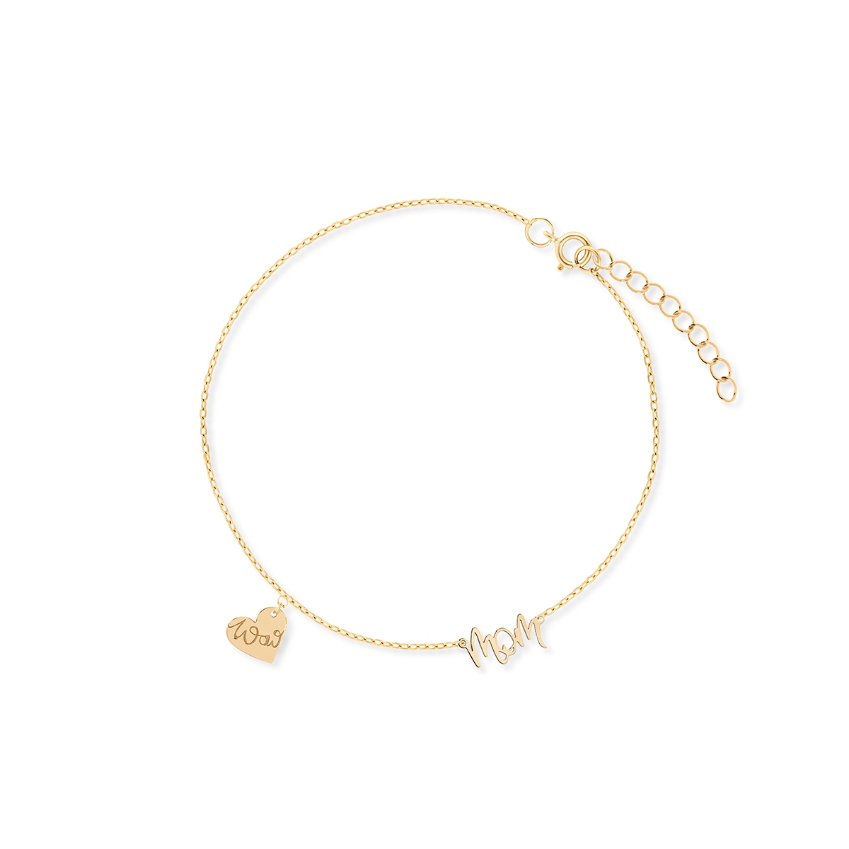 Bransoleta srebrna pozłacana Wow Mom