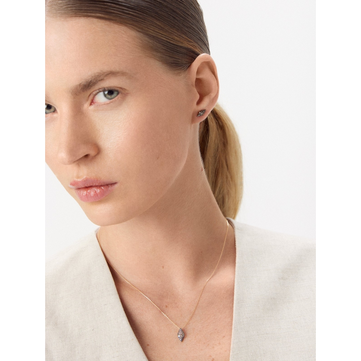 Kolczyki złote z brązowymi diamentami Karmelowa