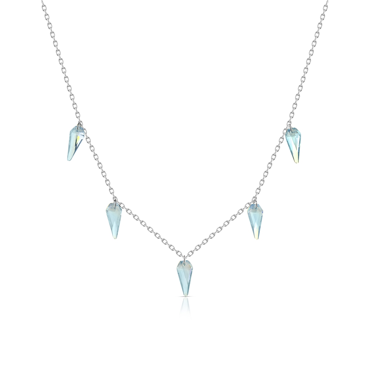 Naszyjnik srebrny z niebieskimi cyrkoniami