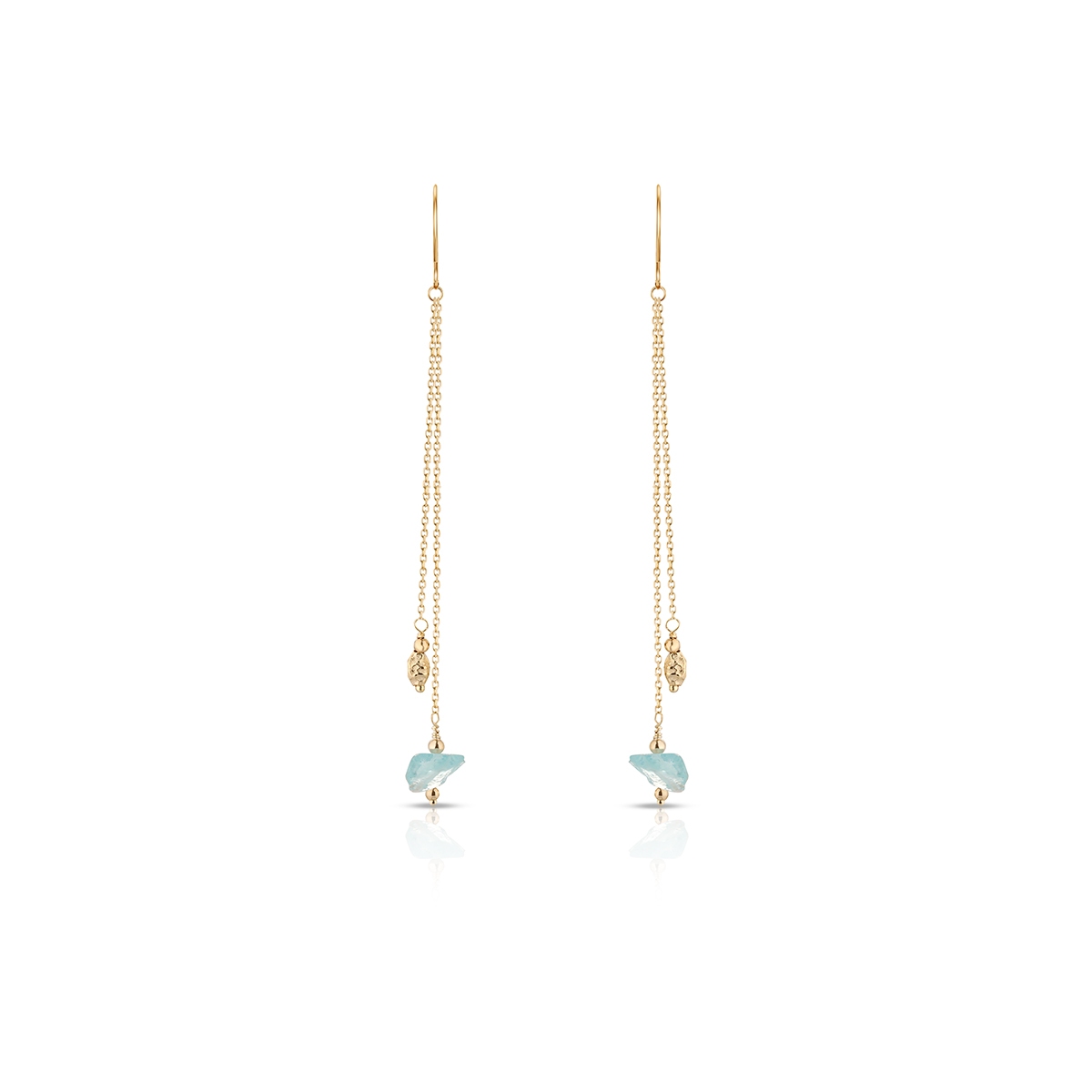 Kolczyki złote z niebieskim apatytem Saint Tropez