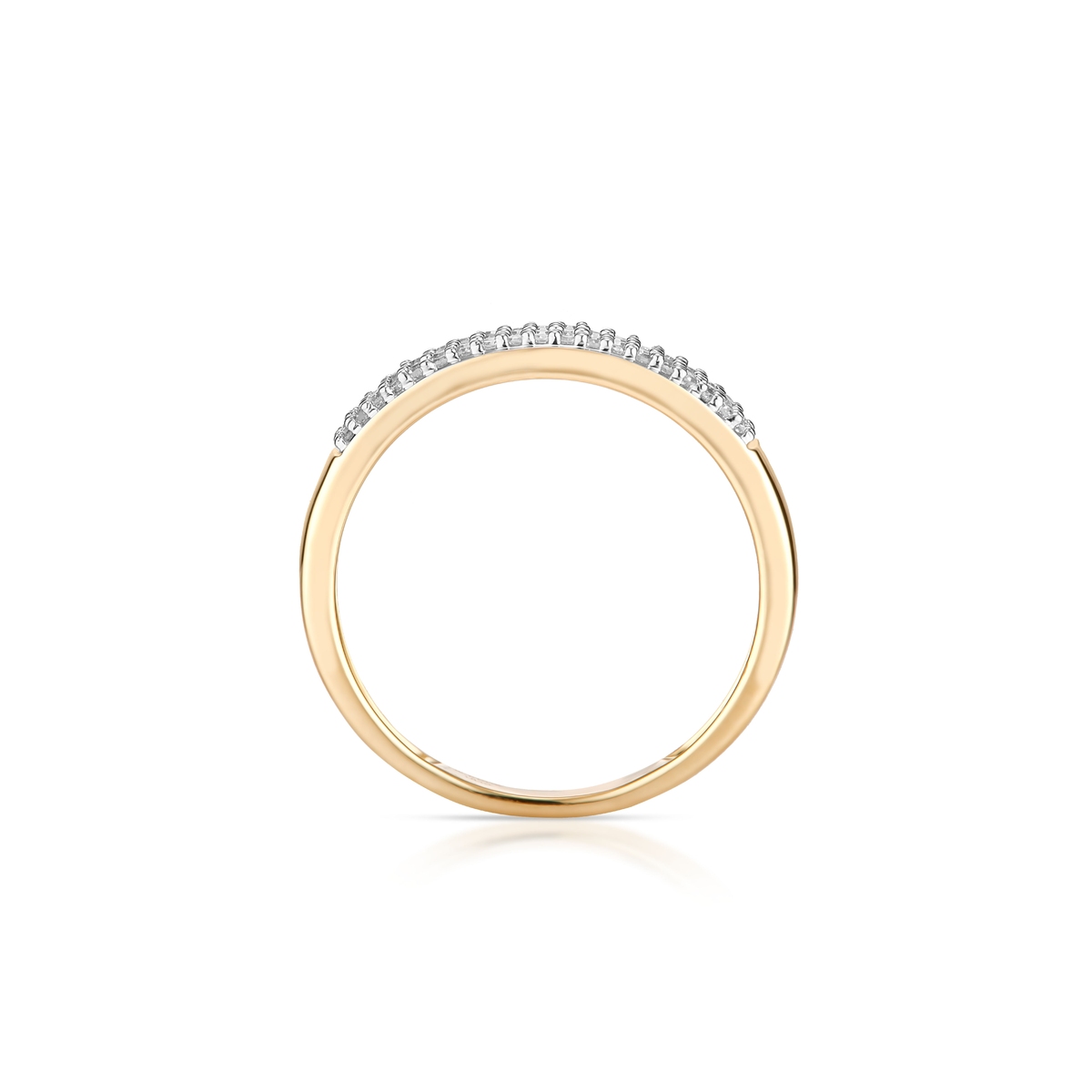 Pierścionek złoty bicolor z diamentami