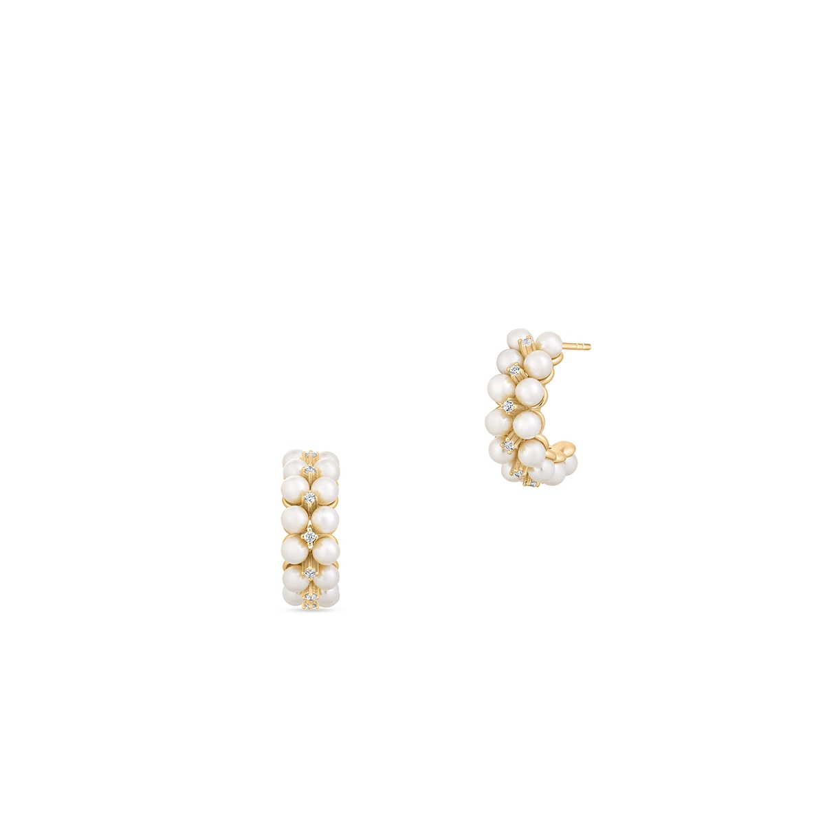 Kolczyki srebrne pozłacane z perłami