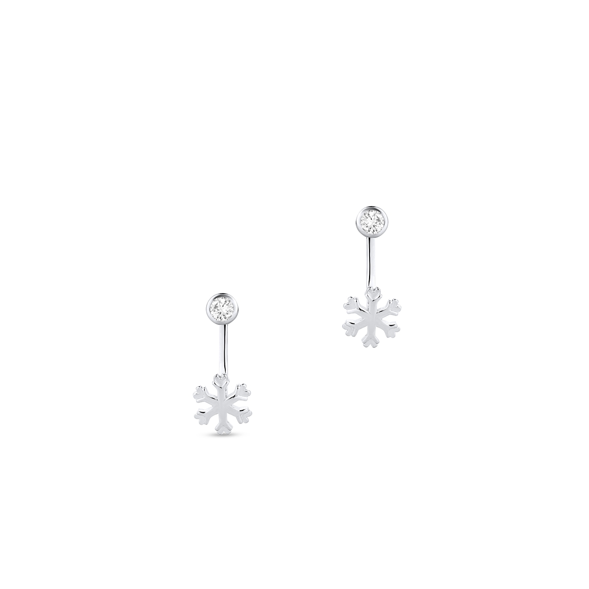 Kolczyki srebrne z motywem śnieżynki