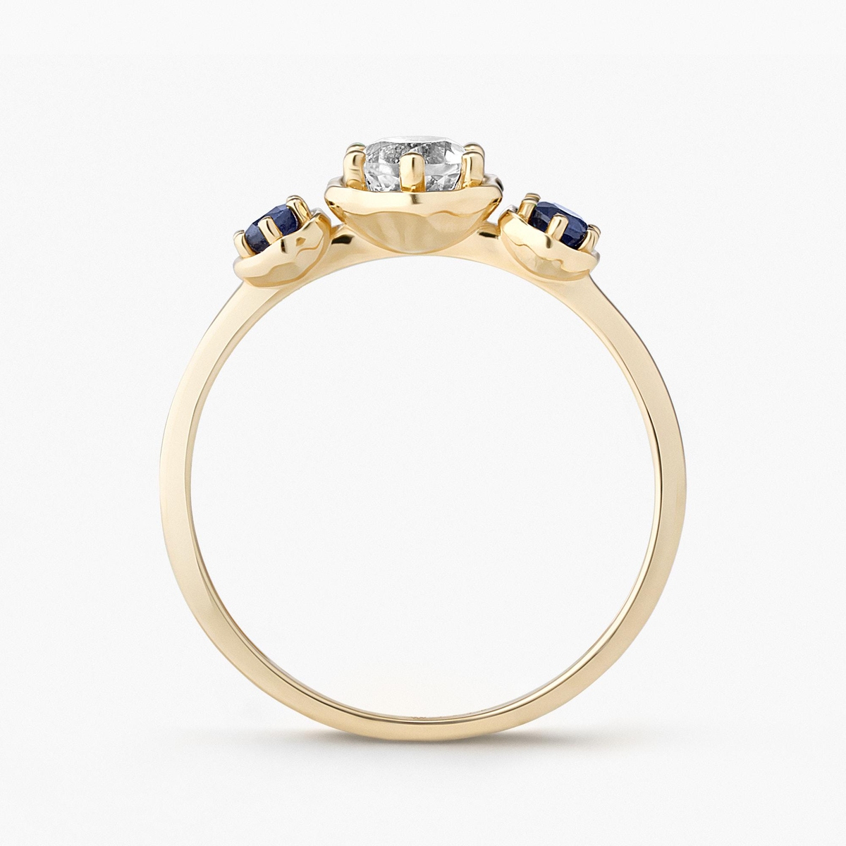 Pierścionek złoty Kwiaty Nocy Borówka