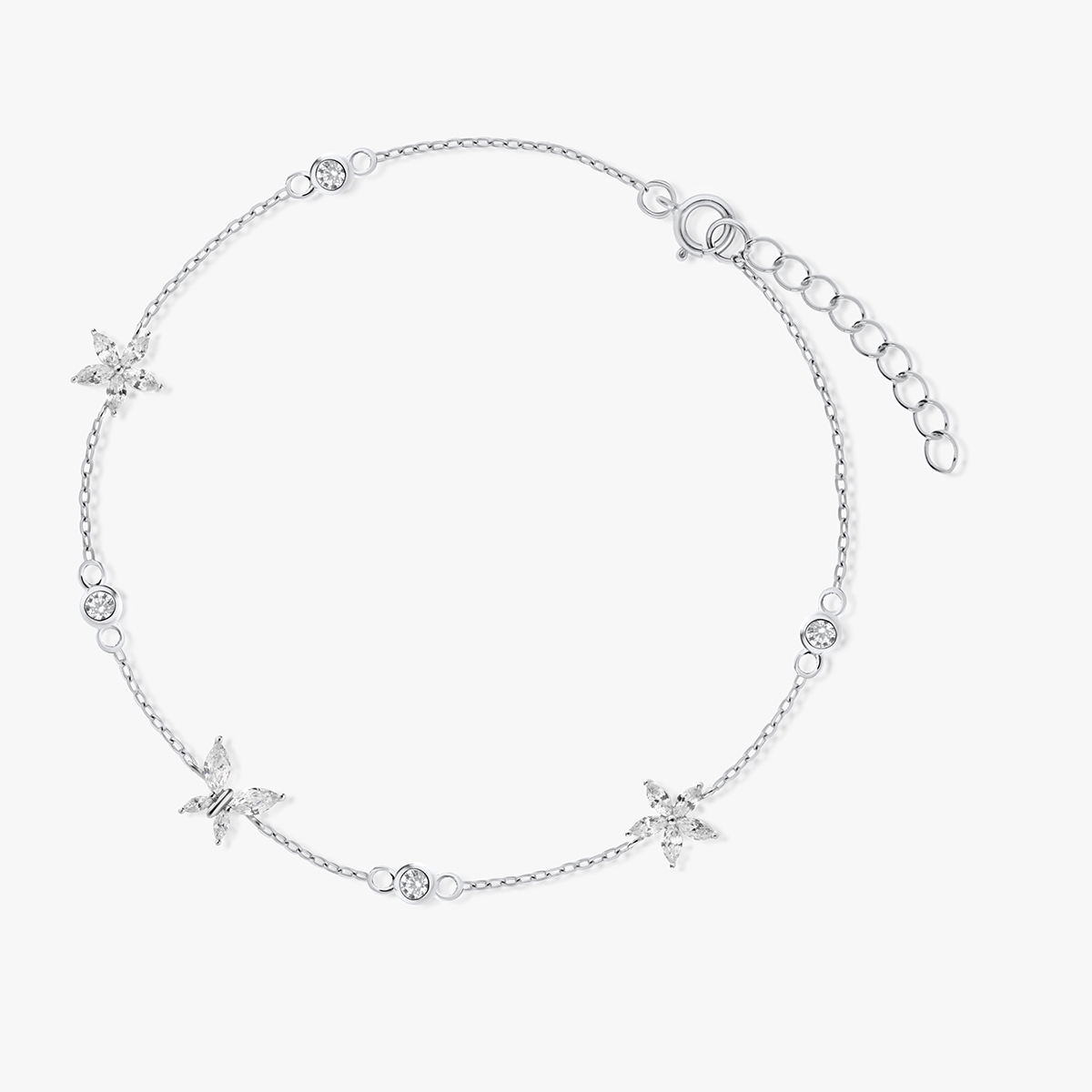 Bransoleta srebrna z cyrkoniami