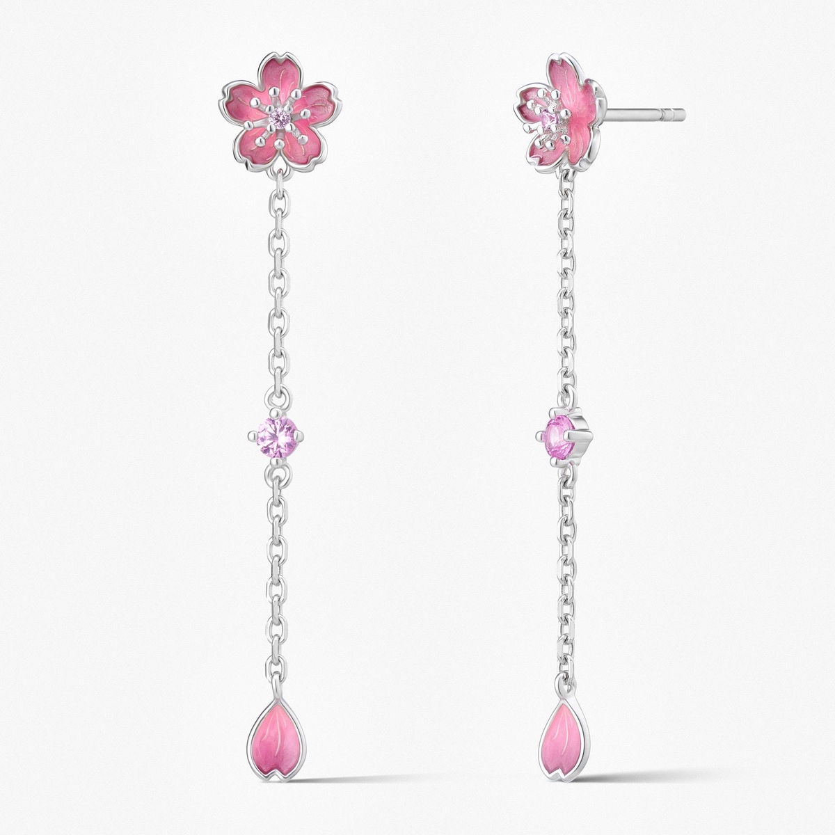 Kolczyki srebrne Kwiaty Nocy Wiśnia