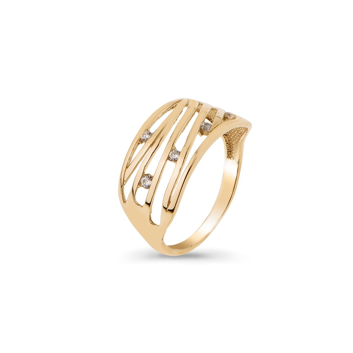 Pierścionek złoty z cyrkoniami