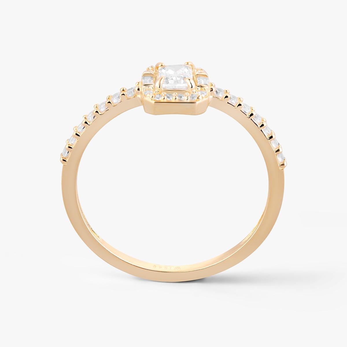 Pierścionek złoty z cyrkoniami