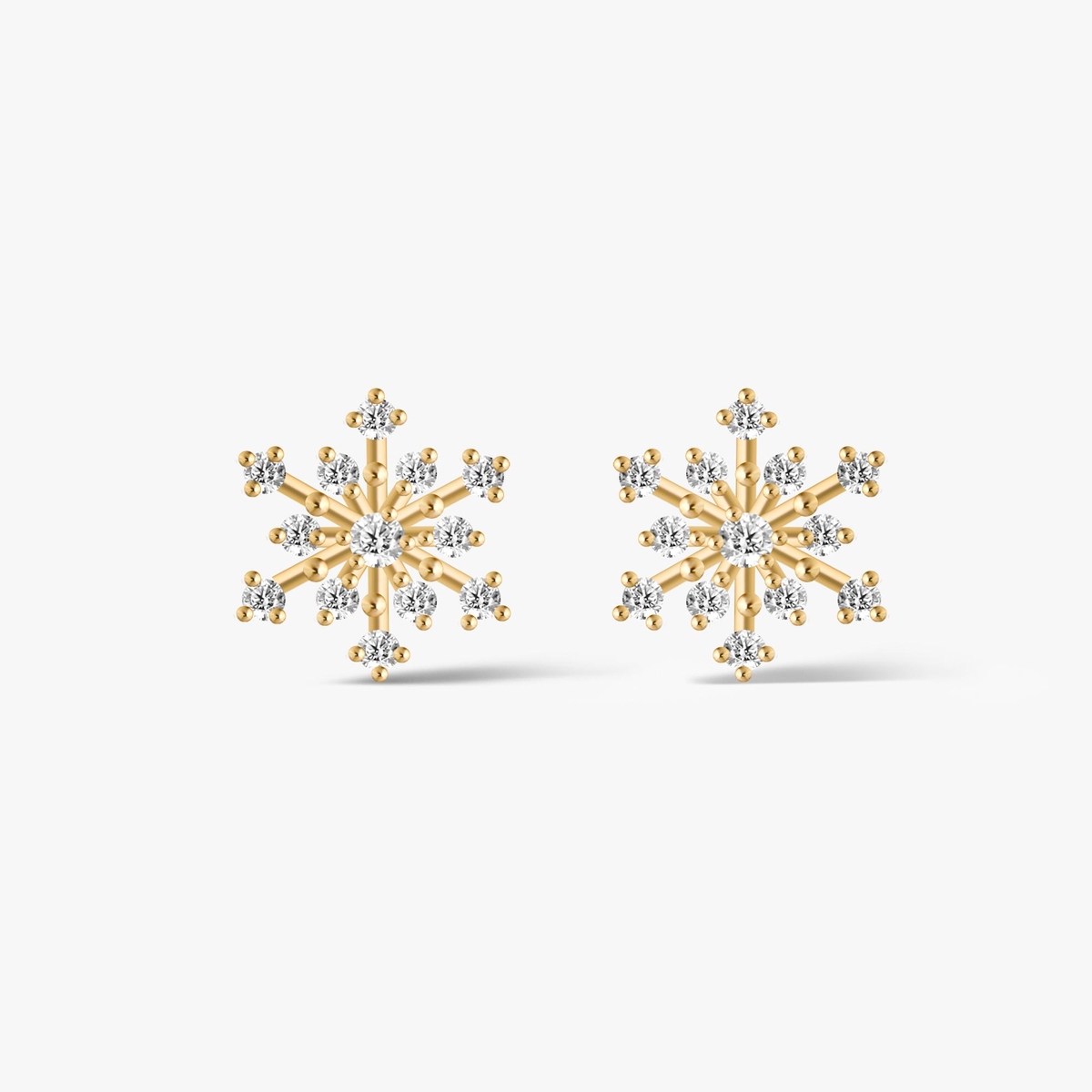 Kolczyki złote śnieżynki