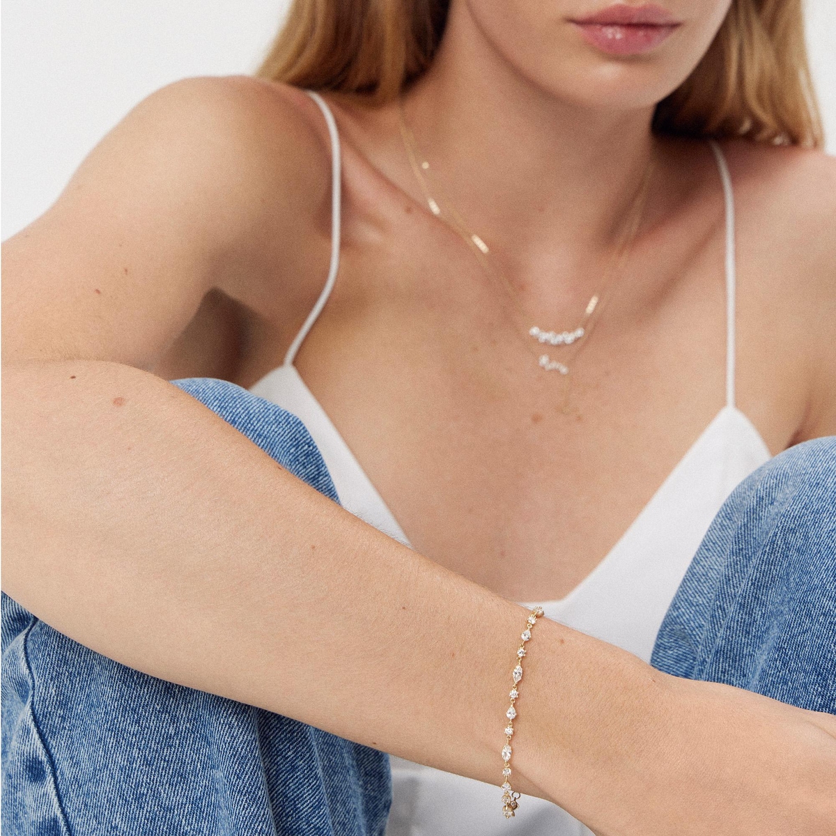 Bransoleta złota z cyrkoniami Ceremonials