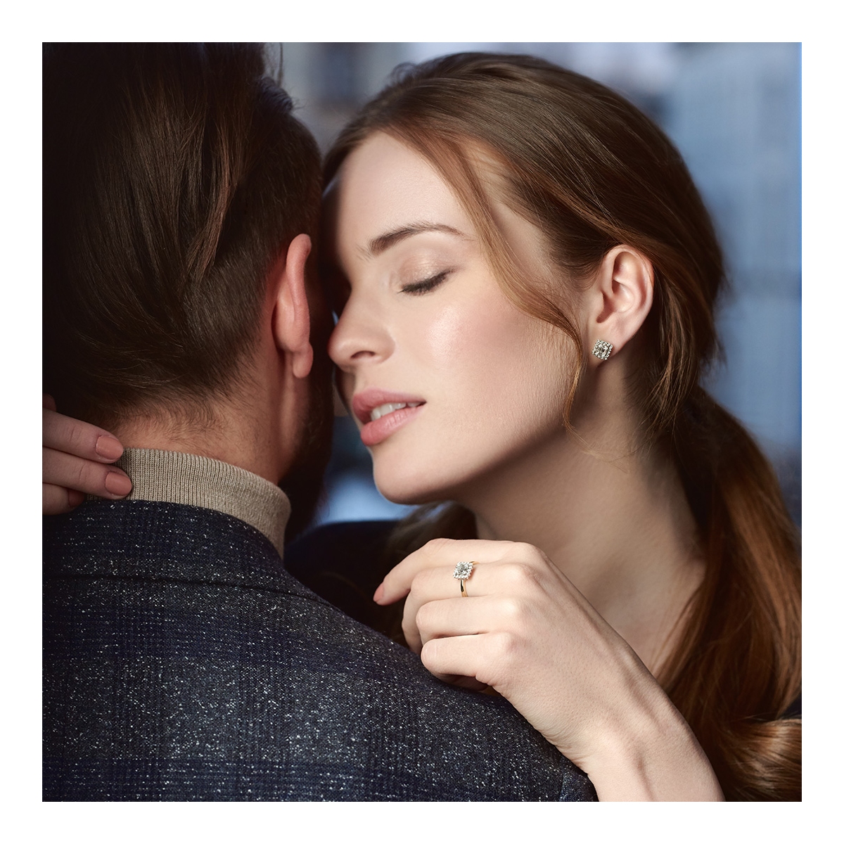 Kolczyki złote bicolor z brylantami i diamentami