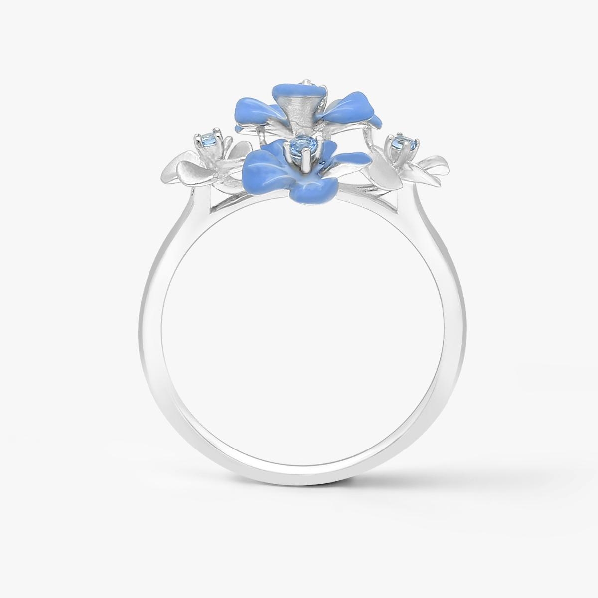 Pierścionek srebrny Kwiaty Nocy Niezapominajki