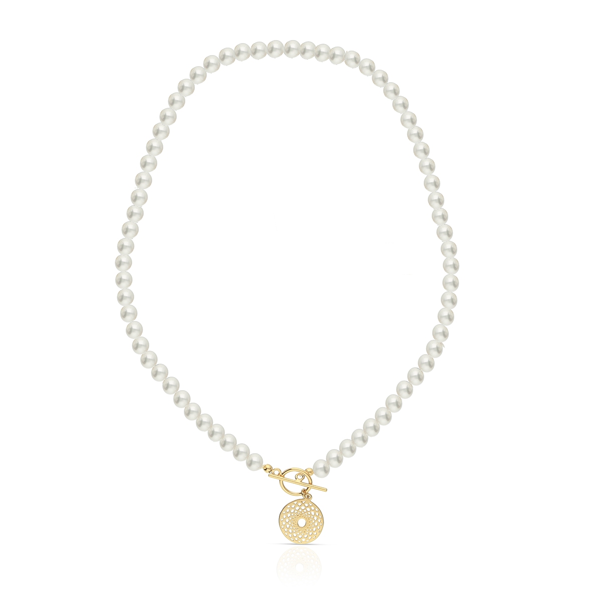 Naszyjnik srebrny z perłami