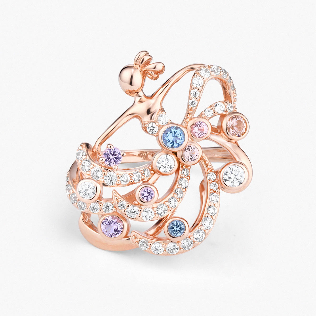 Pierścionek srebrny Balerina