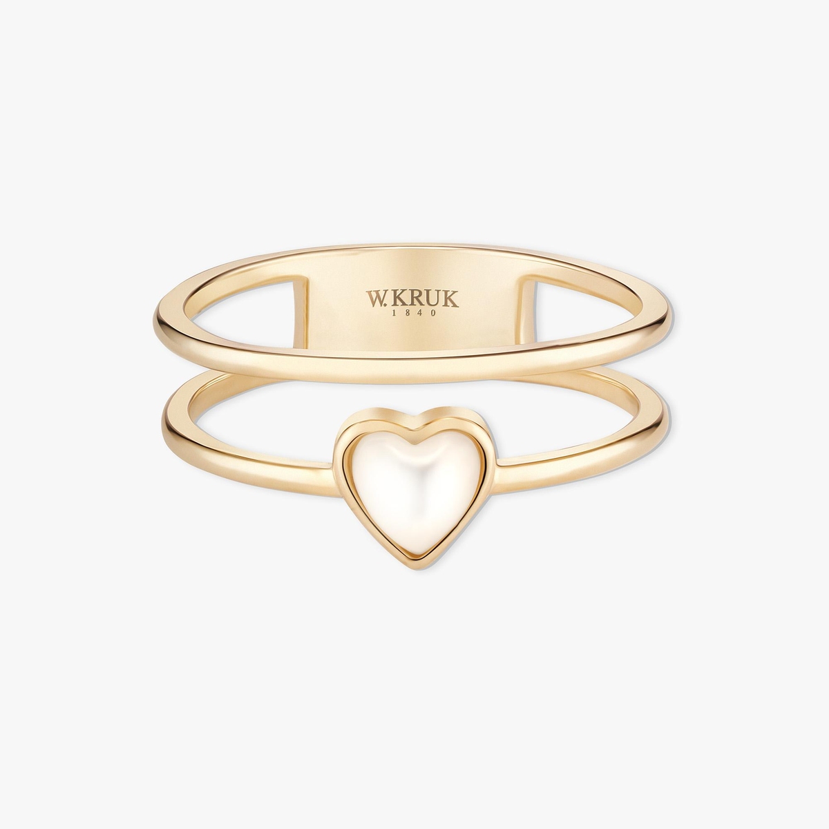 Pierścionek srebrny pozłacany z sercem