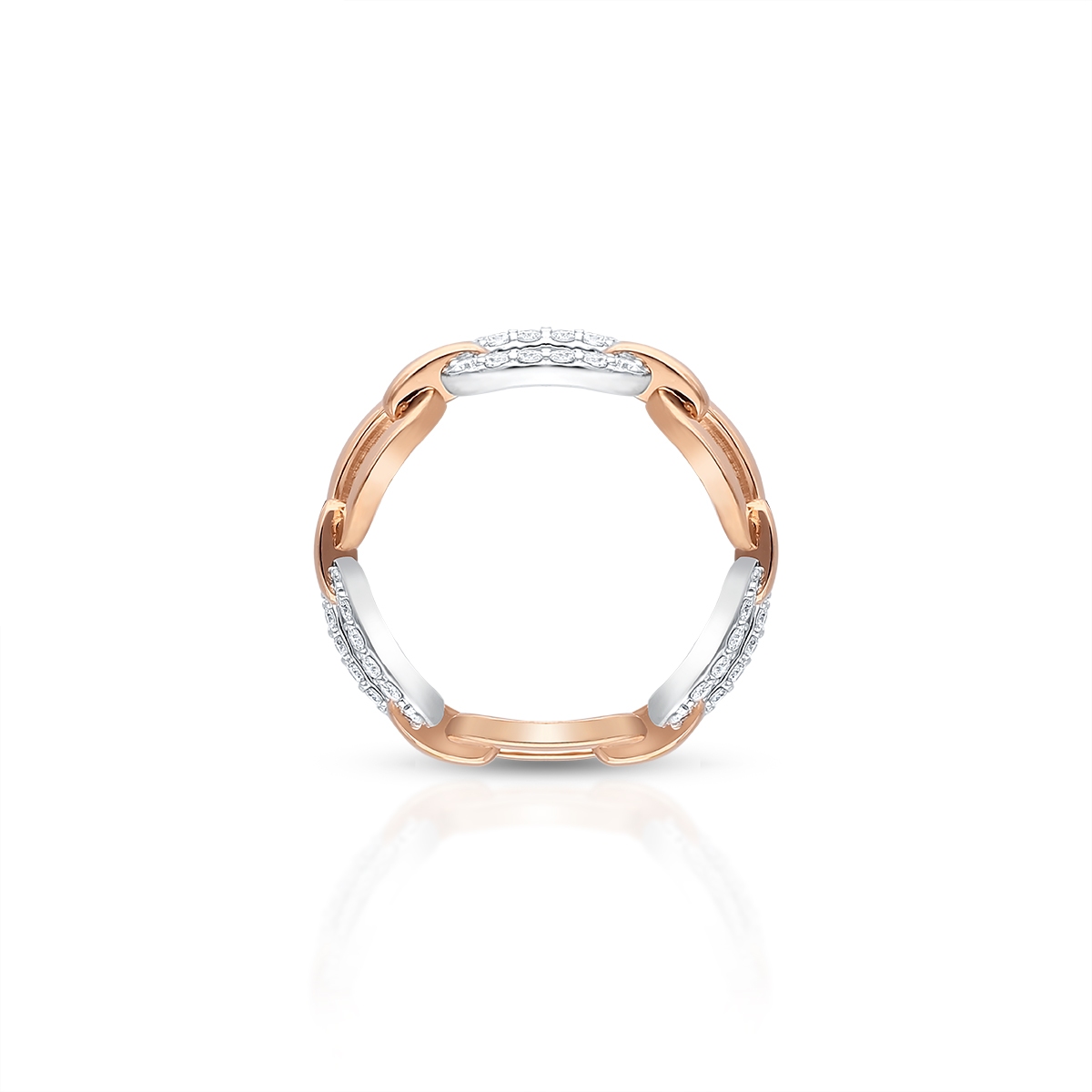 Pierścionek złoty bicolor z brylantami