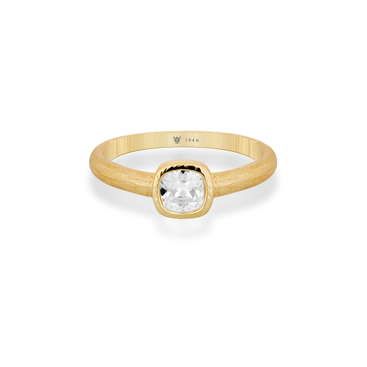 Pierścionek srebrny pozłacany z cyrkonią