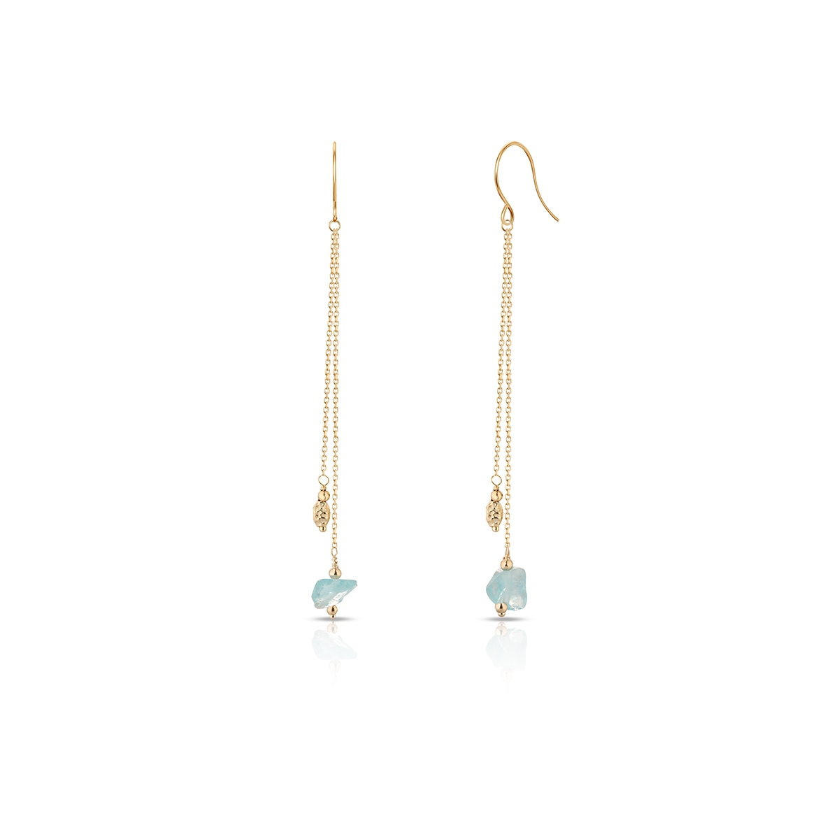 Kolczyki złote z niebieskim apatytem Saint Tropez