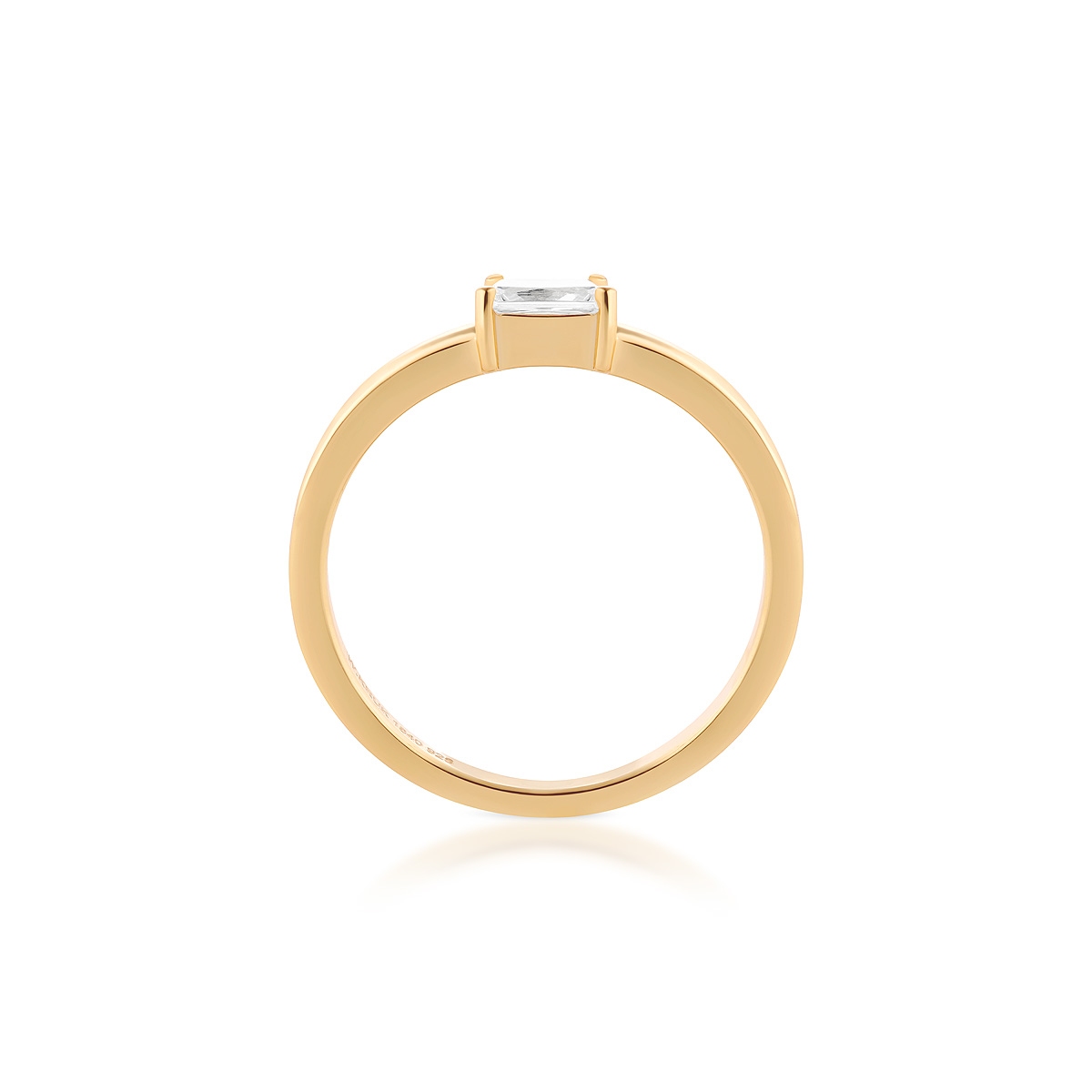 Pierścionek srebrny pozłacany z cyrkonią