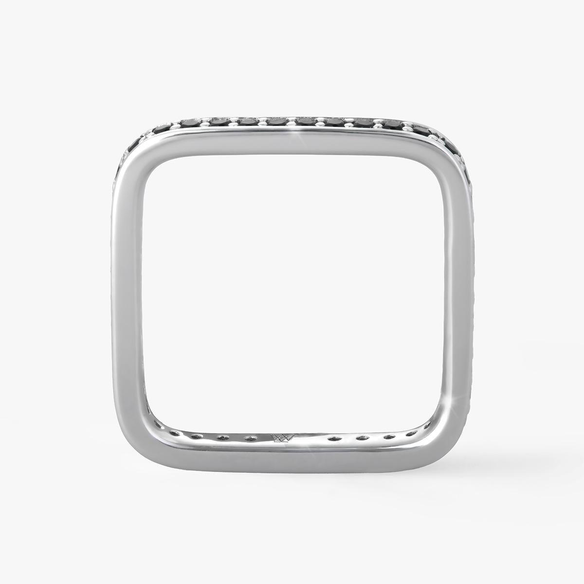 Pierścionek srebrny z czarnymi cyrkoniami