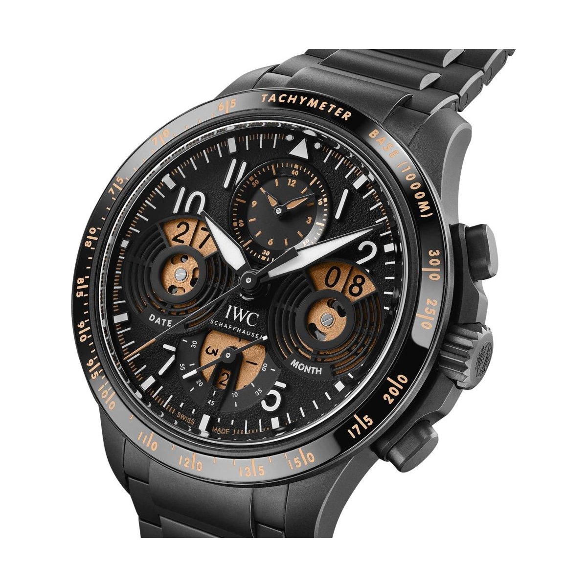 ZEGAREK IWC SCHAFFHAUSEN PILOT'S PERFORMANCE CHRONOGRAPH PERPETUAL CALENDAR DIGITAL DATE-MONTH
