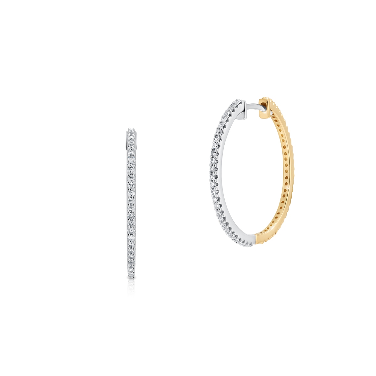 Kolczyki złote koła z diamentami