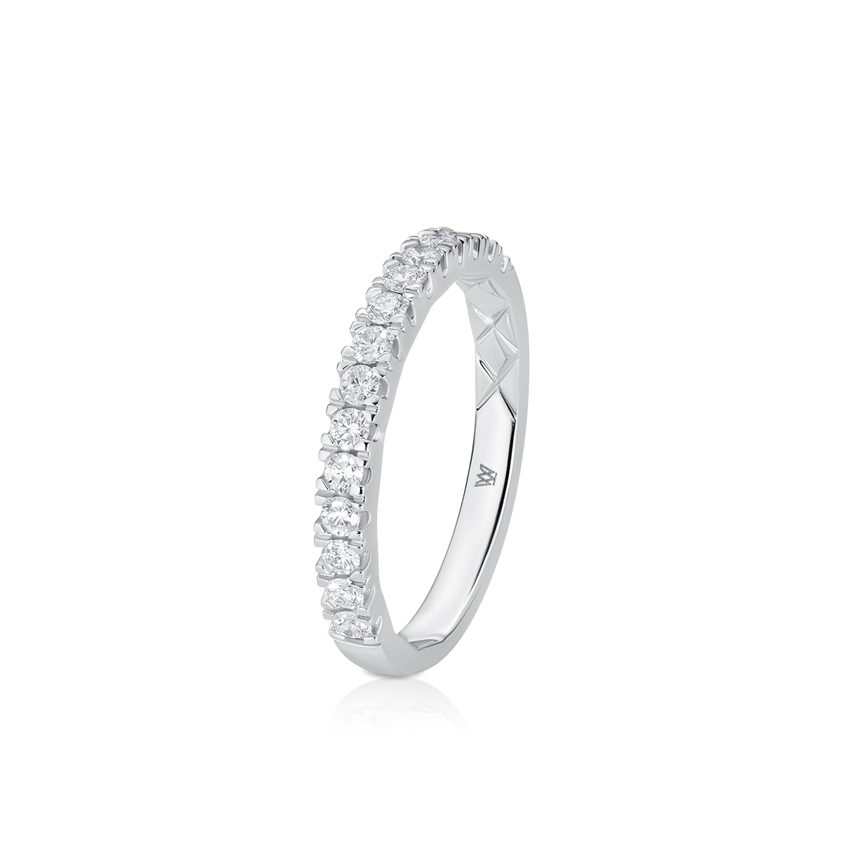 Pierścionek białe złoto z diamentami