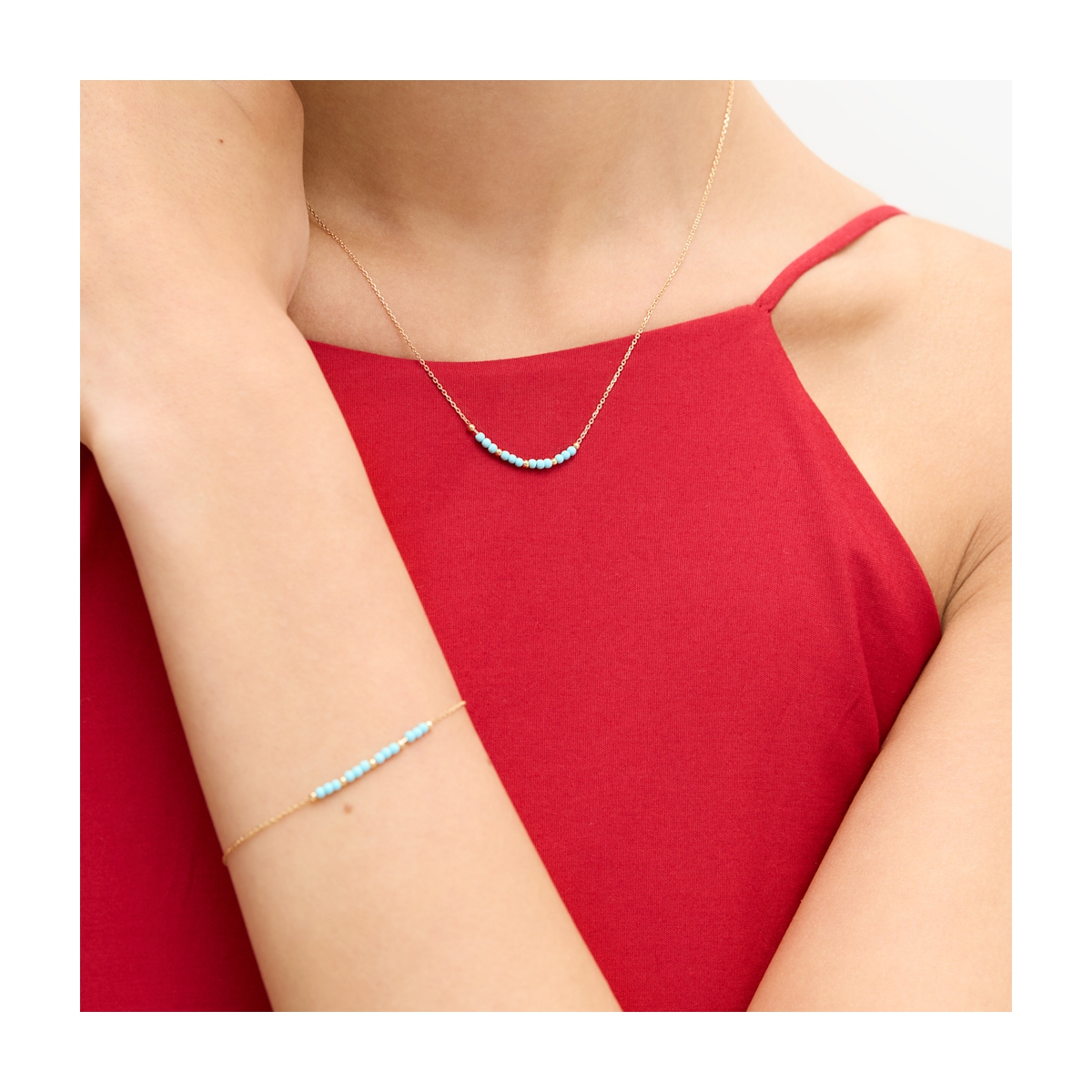 Bransoleta złota z turkusami