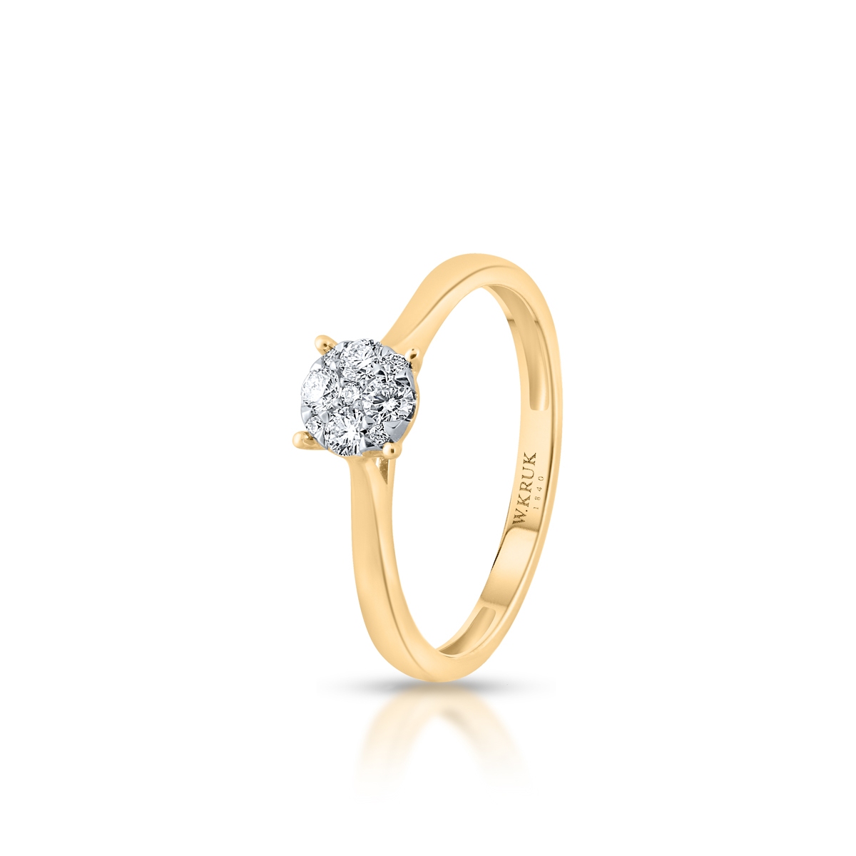 Pierścionek złoty z brylantami