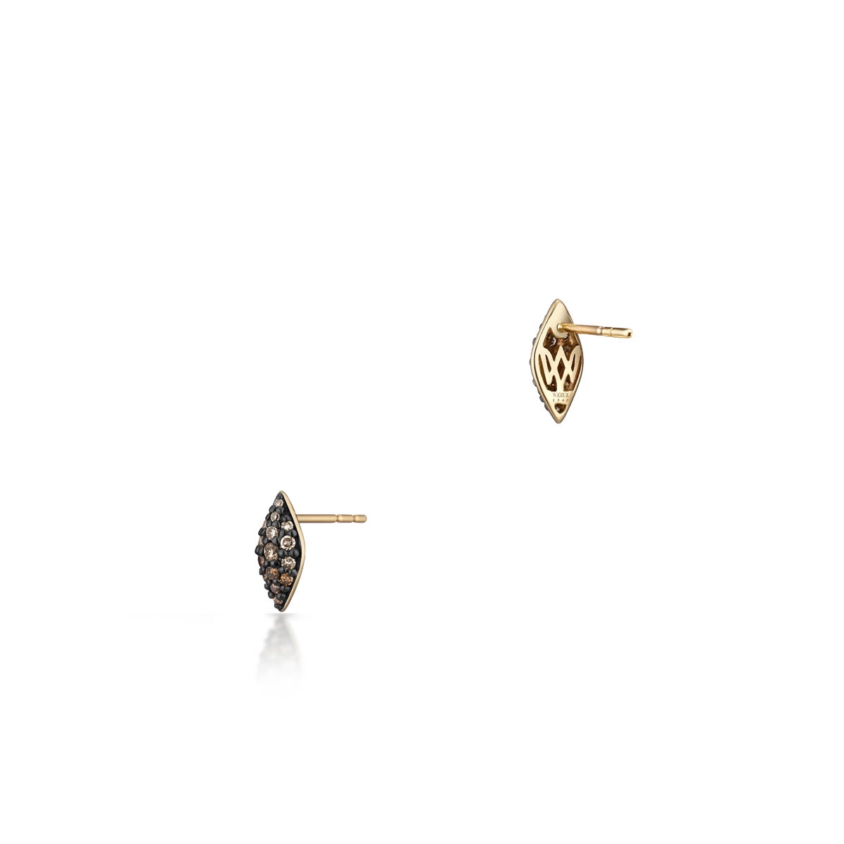 Kolczyki złote z brązowymi diamentami Karmelowa