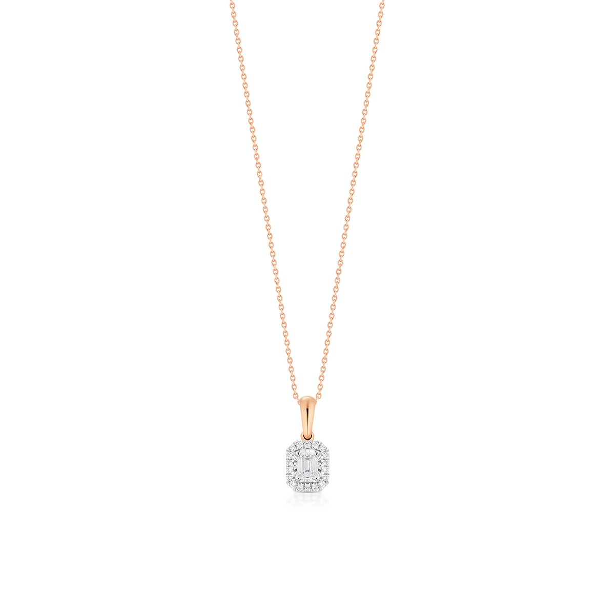 Wisiorek złoty bicolor z brylantem i diamentami