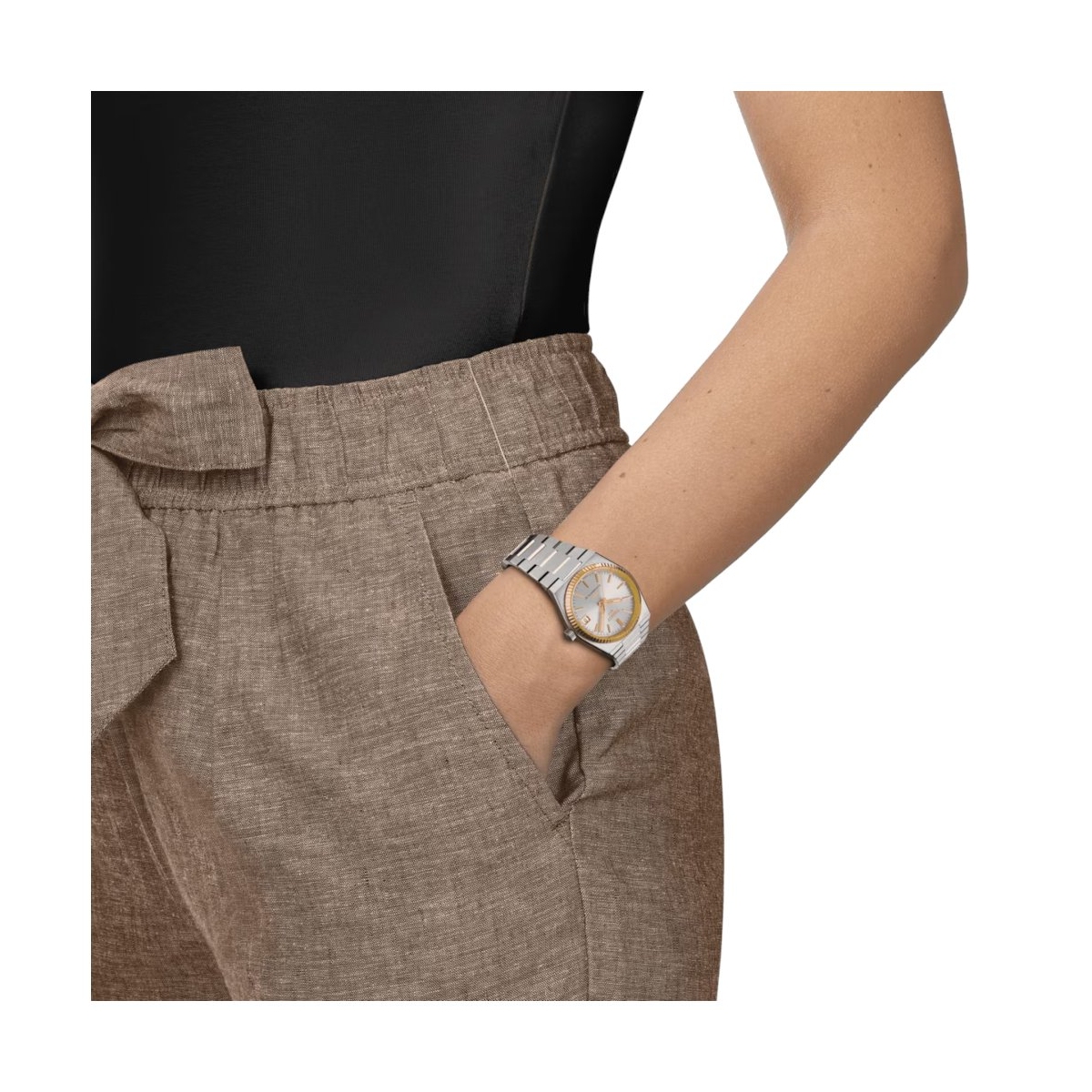 TISSOT PRX POWERMATIC 80 35MM STEEL AND 18K GOLD BEZEL