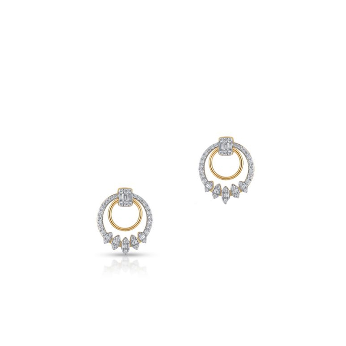 Kolczyki złote z brylantami i diamentami