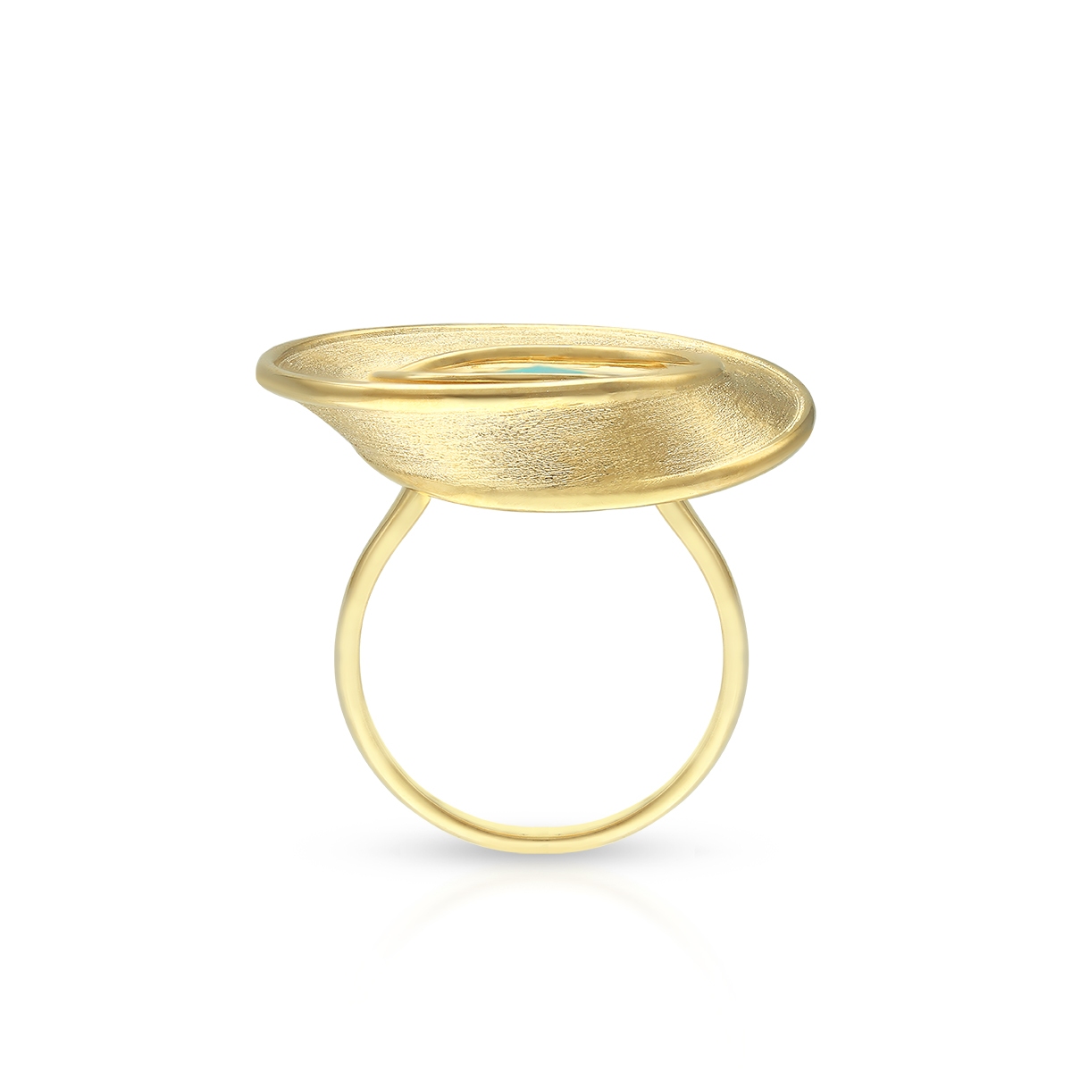 Pierścionek złoty z amazonitem