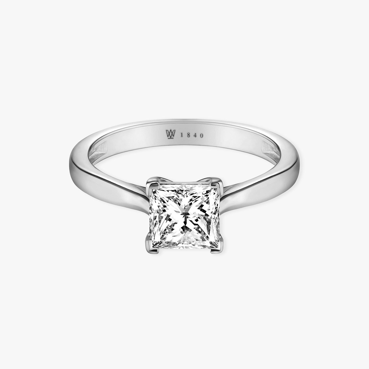 Pierścionek zaręczynowy białe złoto Niezwykły