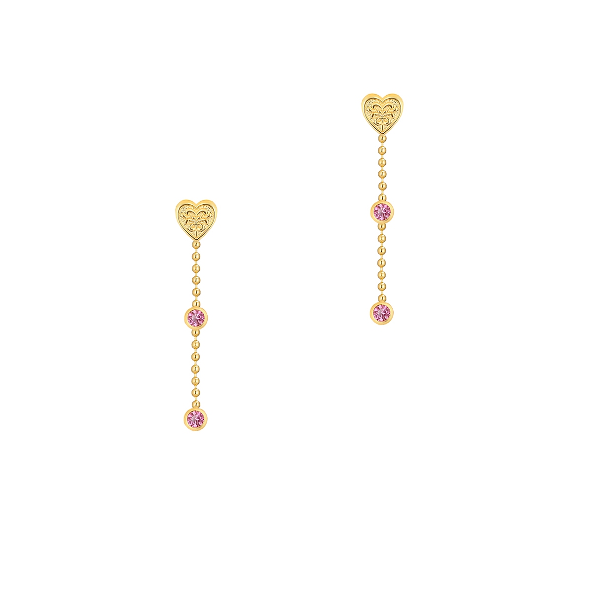 Kolczyki Różowy Kier Wonderland