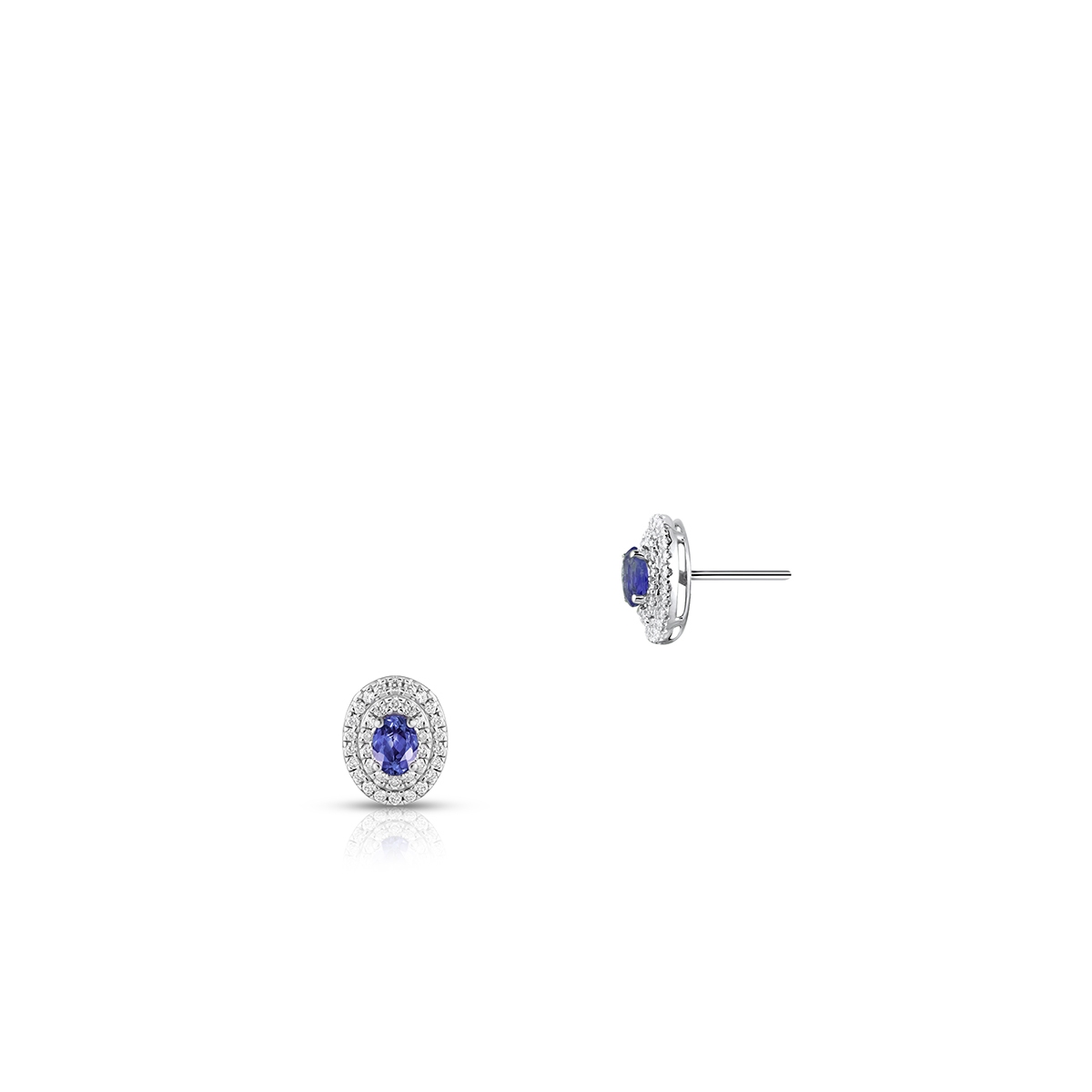 Kolczyki białe złoto z diamentami i tanzanitem