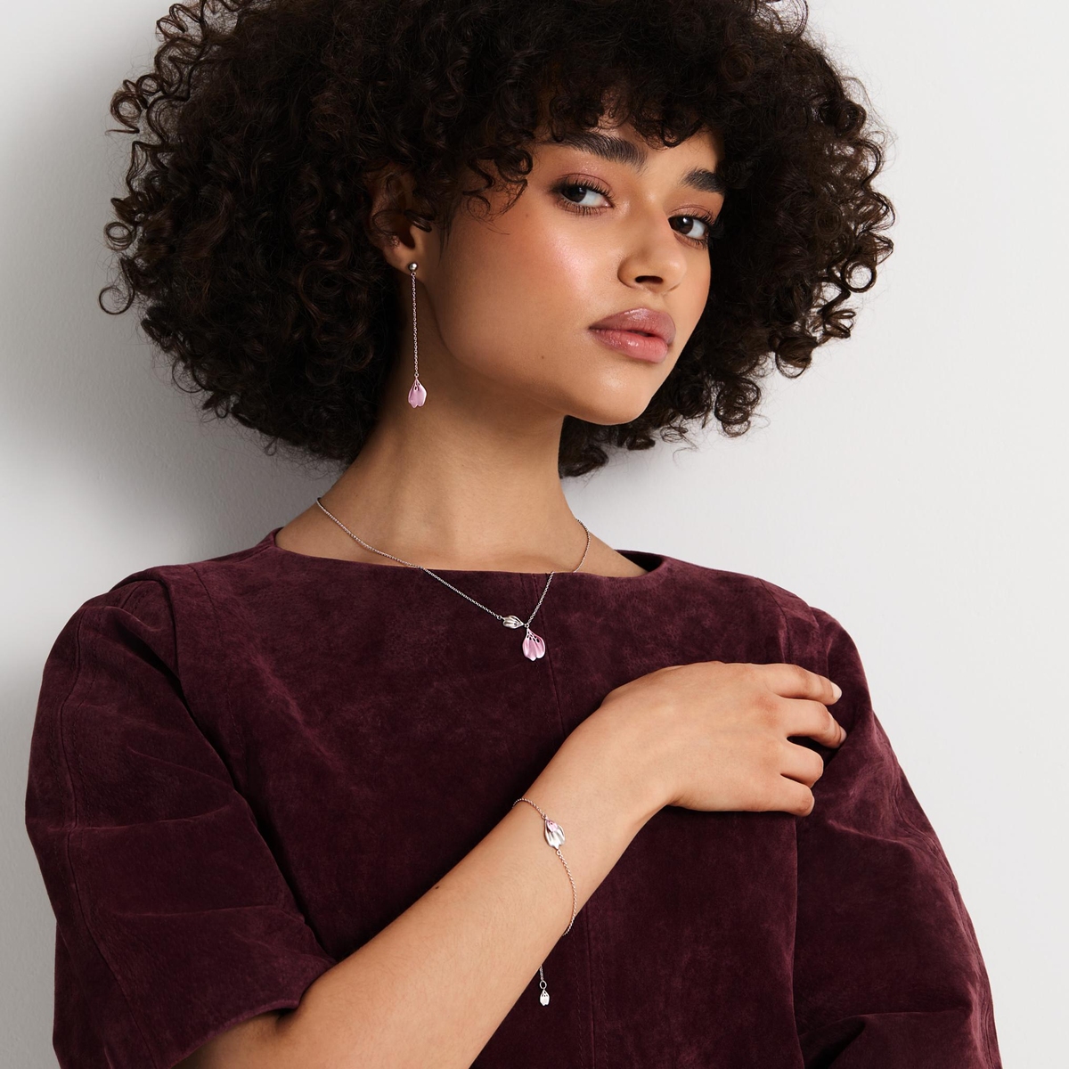 Kolczyki srebrne Kwiaty Nocy Wiśnia