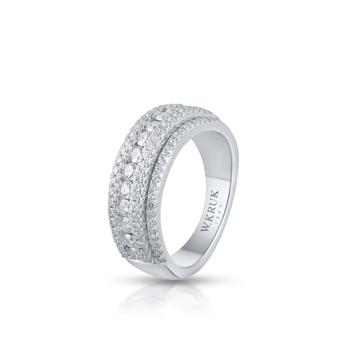 Pierścionek białe złoto z brylantami