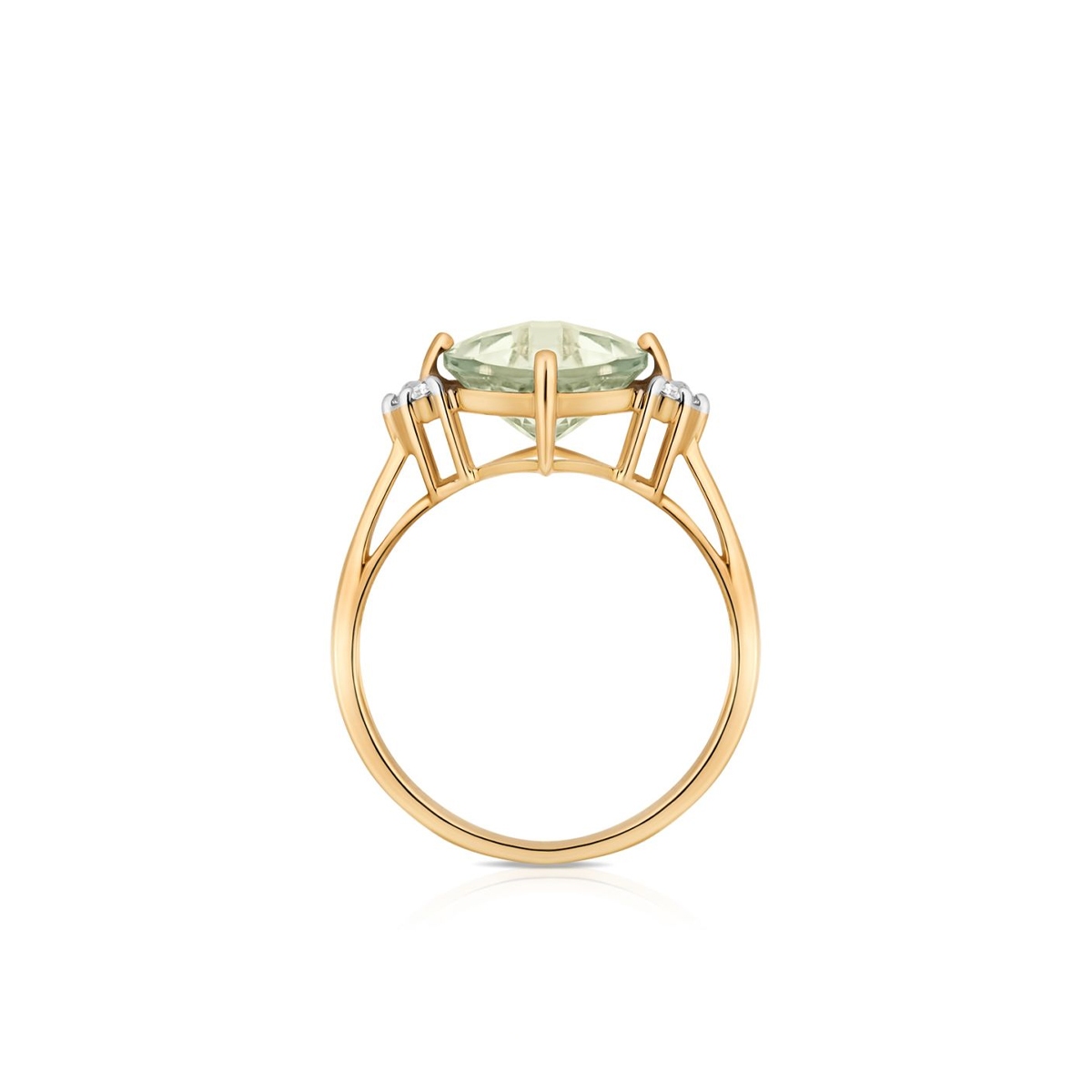 Pierścionek złoty z ametystem i białymi topazami