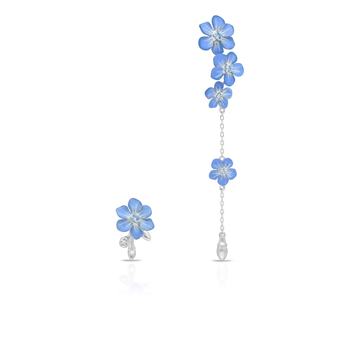 Kolczyki srebrne Kwiaty Nocy